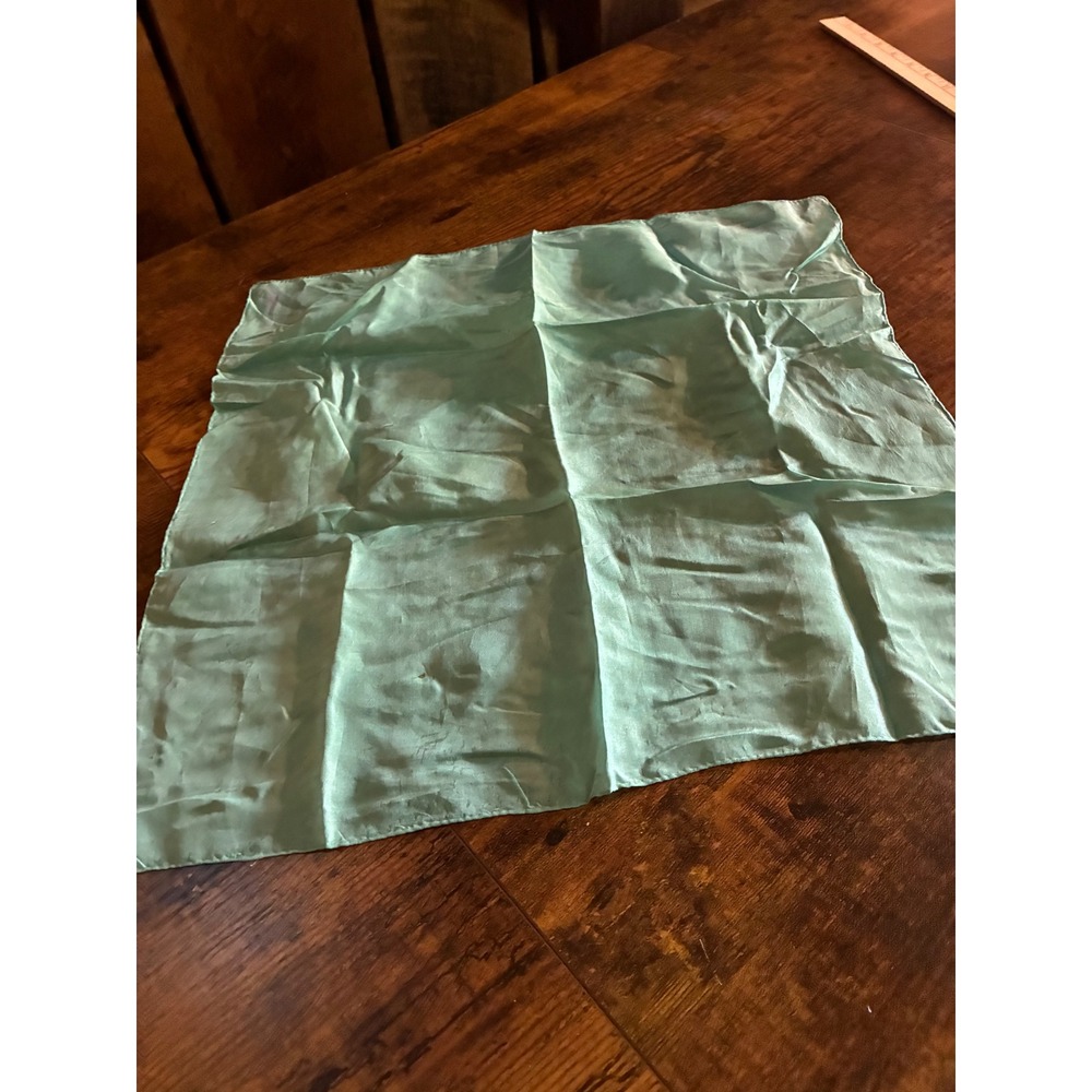 Unbranded Square Scarf Womens OS Aqua Green Excellent Vintage Sheer Silk Feel - Picture 2 of 5